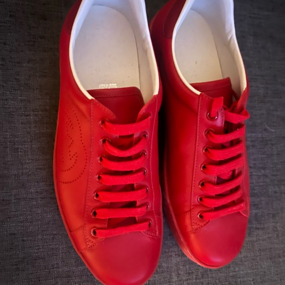 Gucci Ace Red Preowned Shoes - Picture 1 of 6